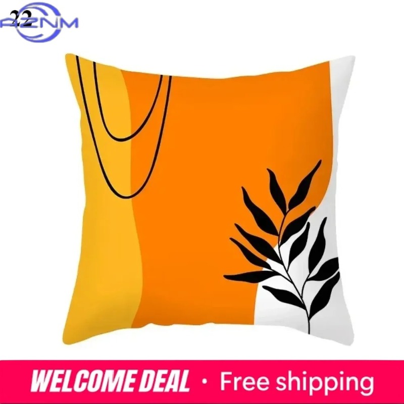 Century Textile & Sewing Supply Online Shopping - Boho Orange Abstract Cushion Cover Mid
