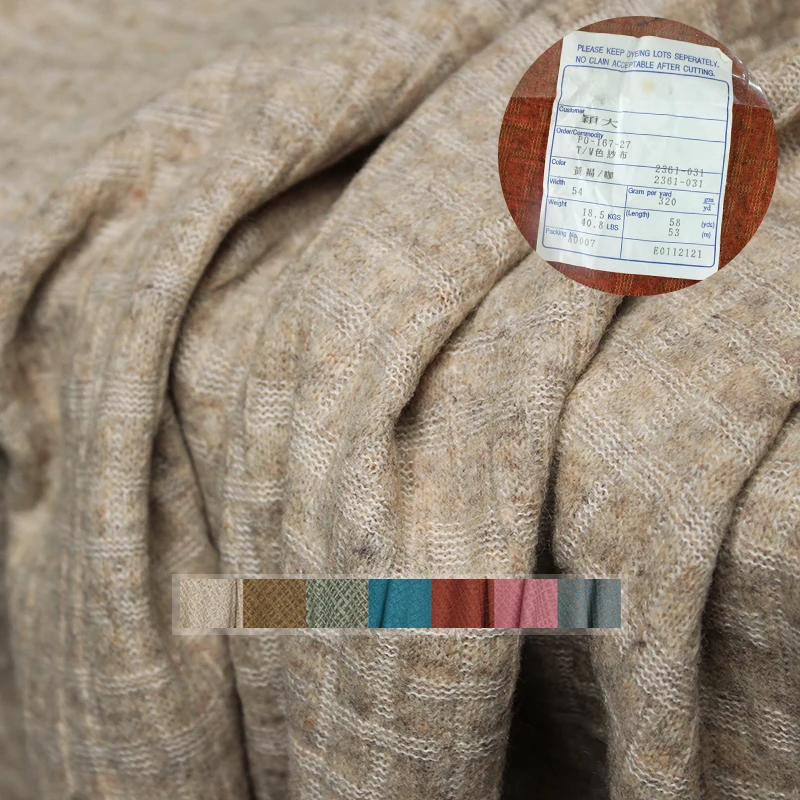 Sewing Tweed - Redraspberry Japanese Plaid Knitting 100%Wool Fabrics