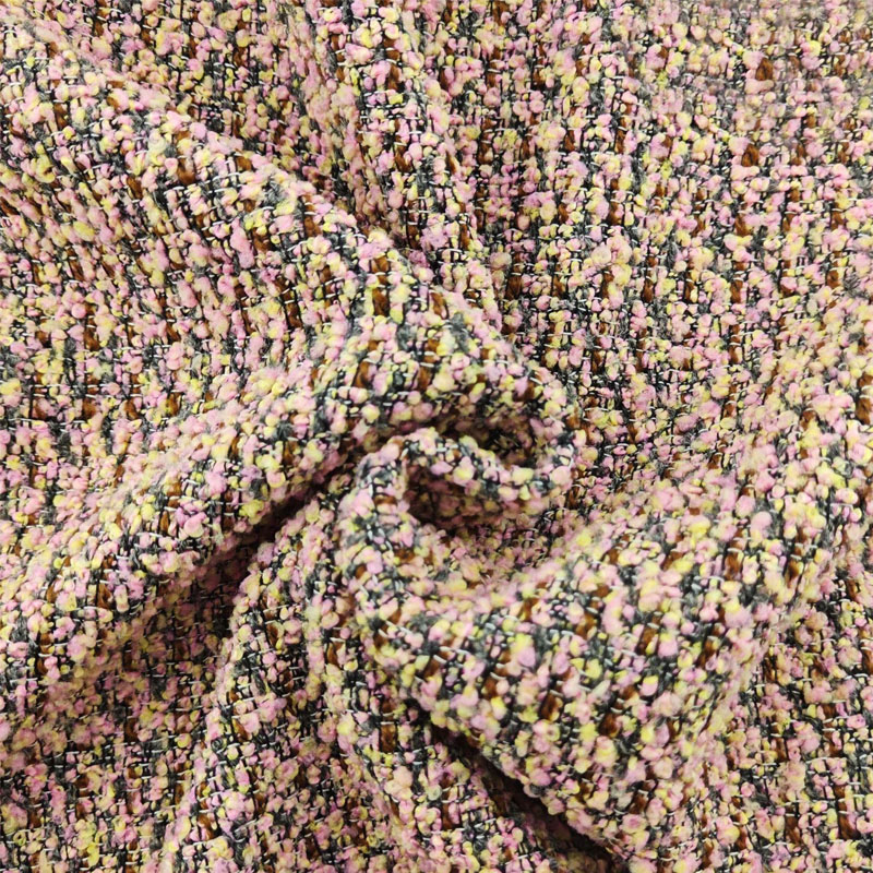 Sewing Tweed - Pink Color Terry Yarn-Dyed Braide Tweed