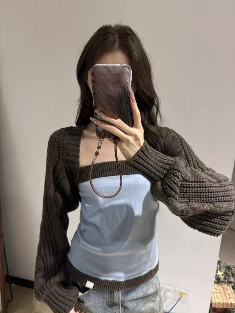 Sewing Vest - Y2k Aesthetic Two Pieces Set Knitted