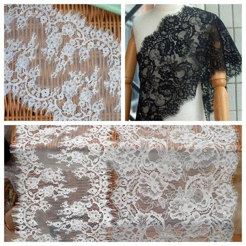 Sewing Embroidery Fabric - 3M， High Quality Eyelash Lace Embroidery