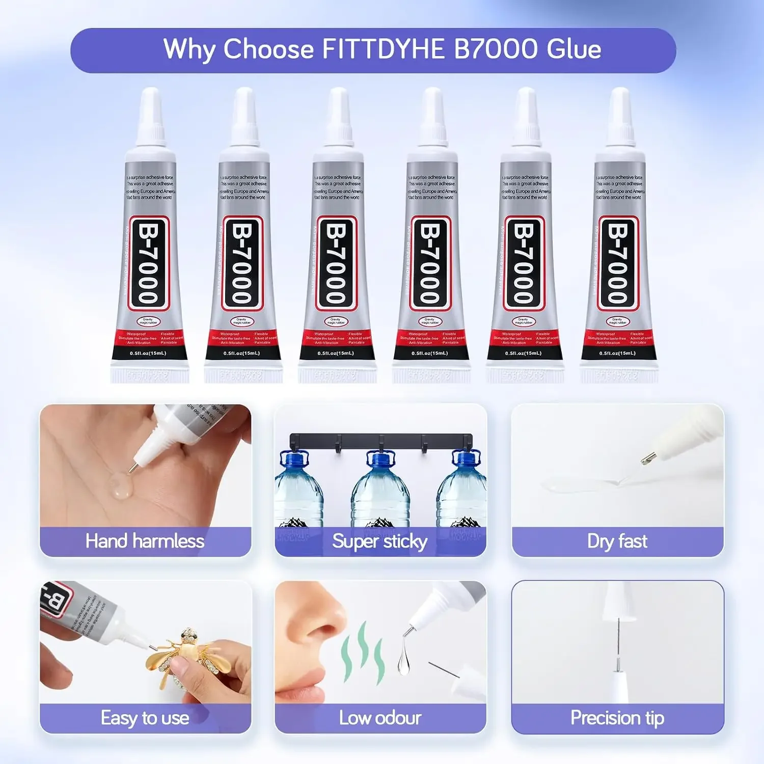 ICUTE-FITTDYHE 6PCS Jewelry Gl - Fabric Glue Bond recension och pris