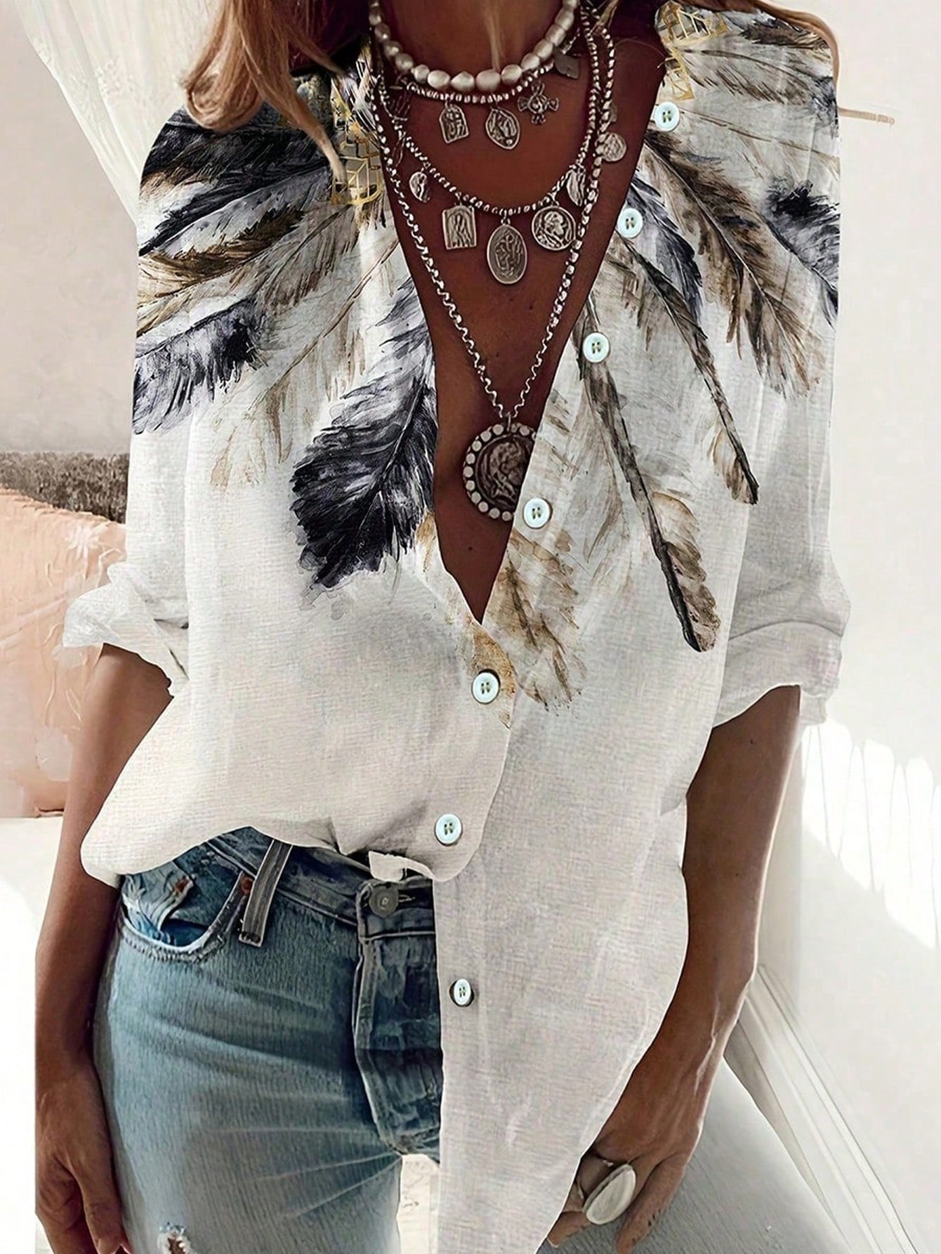 Women's Western ethnic print f - Sewing V recension och pris