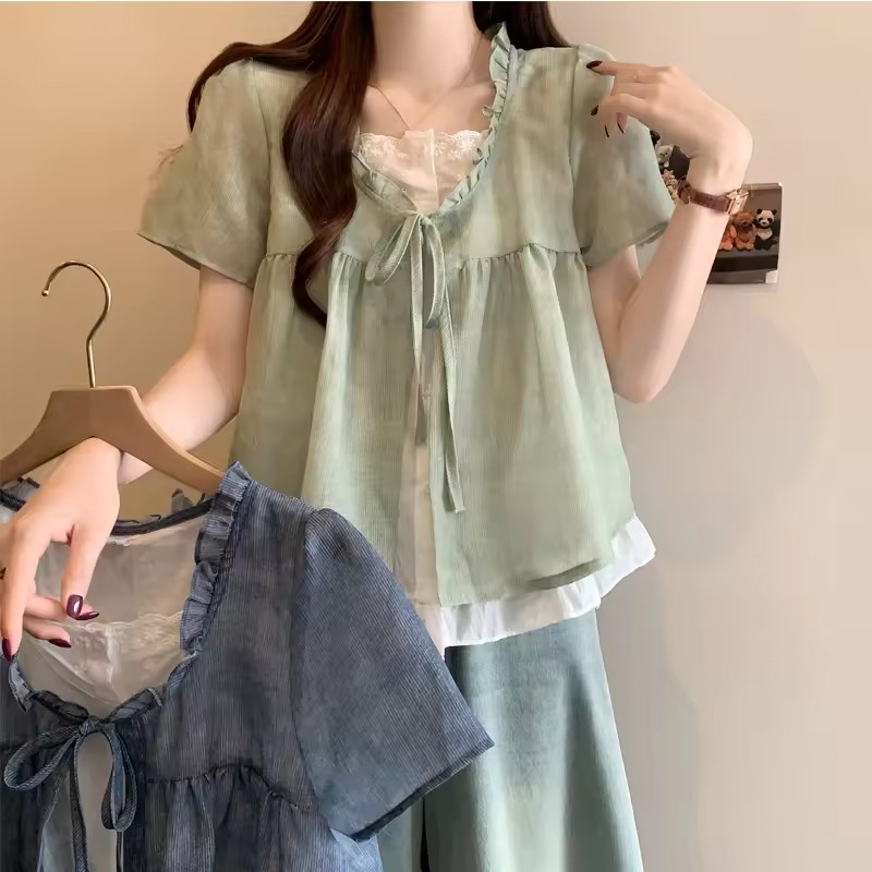 Women's Splice  Fake Two-Piece - Sewing V recension och pris