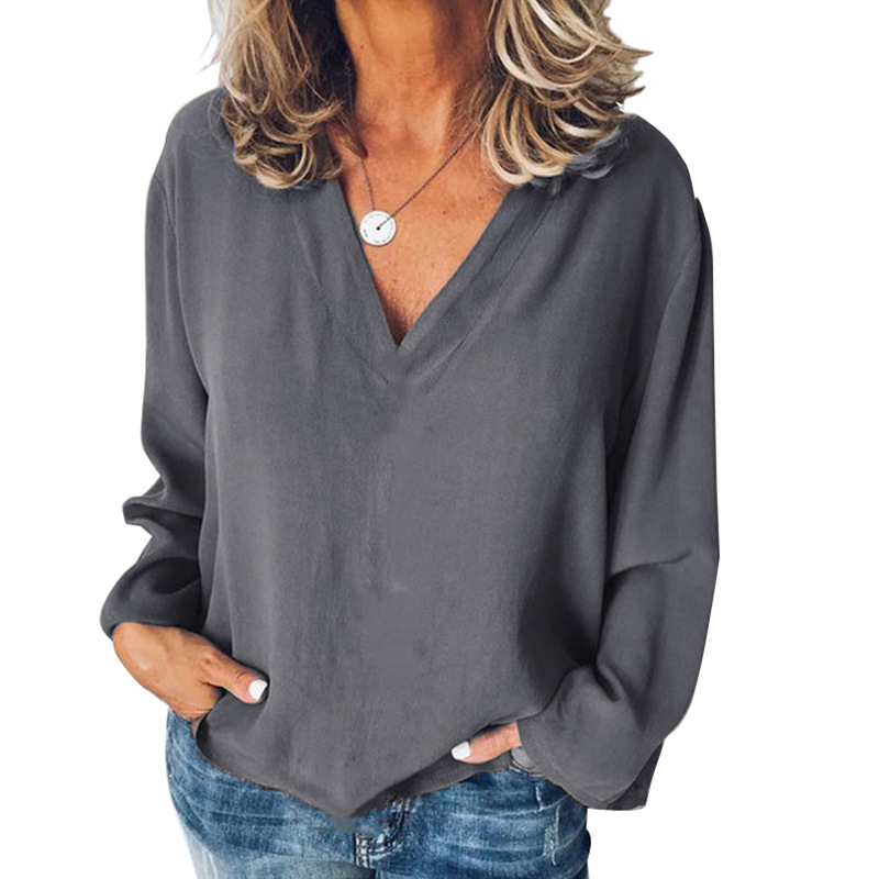 Women's Stitching Shirt Loose  - Sewing V recension och pris