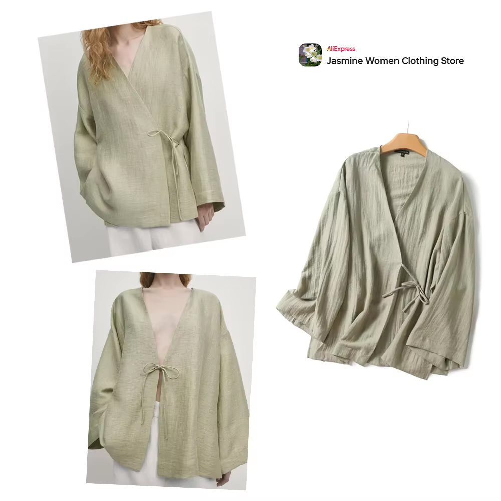 Comfy Olive Blouse with Ties L - Sewing V recension och pris