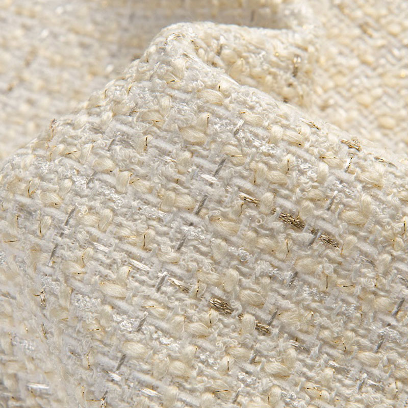Beige Color and Gold Wire Yarn - Sewing Tweed recension och pris