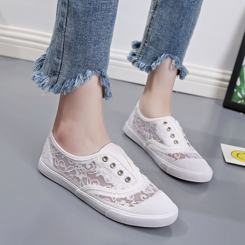 Fashion Lace White Canvas Shoe - Sewing Cloth recension och pris