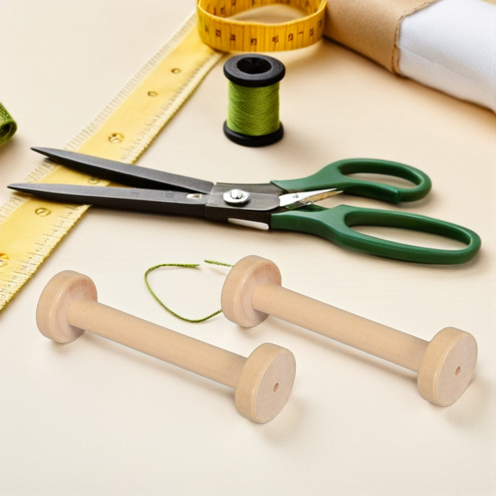 5Pcs Wooden Spools Natural Vin - Sewing And Textile recension och pris