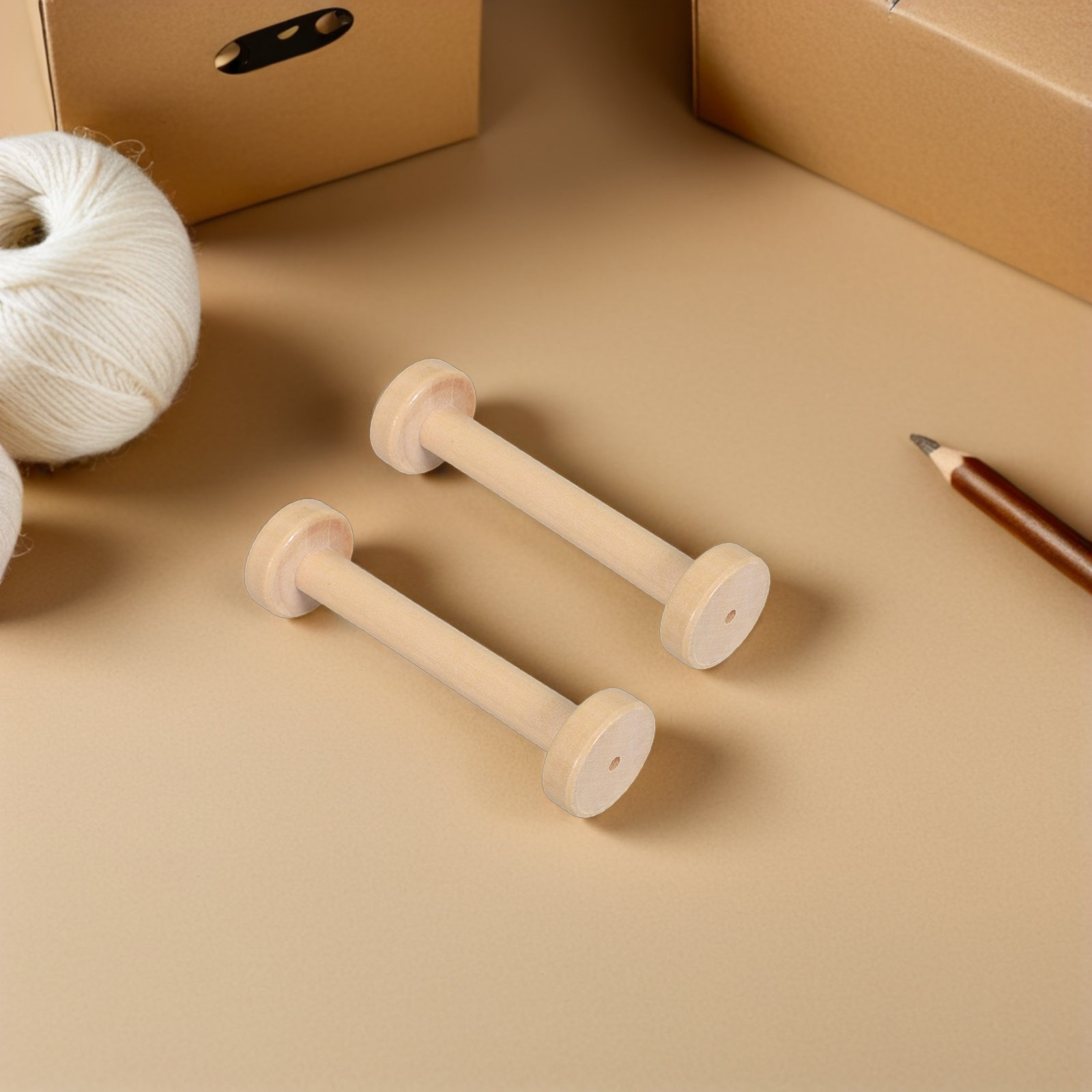 5Pcs Wooden Spools Natural Vin - Sewing And Textile recension och pris