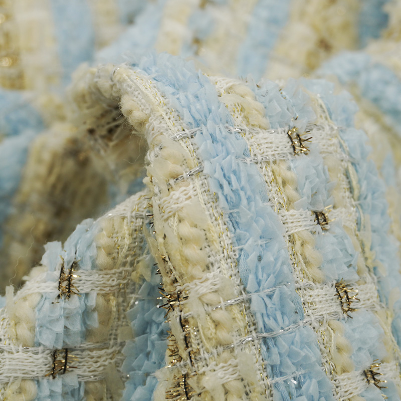 Light Blue Beige Plaid Bouclé  - Sewing Tweed recension och pris
