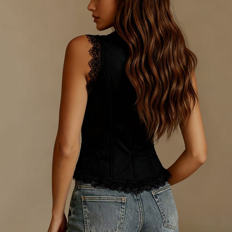 Jacken Damen V Deep Neck Lace  - Sewing Vest recension och pris