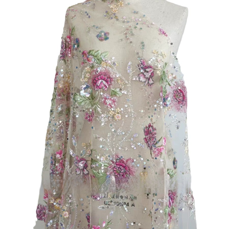 1M 120Cm Wide Luxury Beaded La - Sewing Embroidery Fabric recension och pris