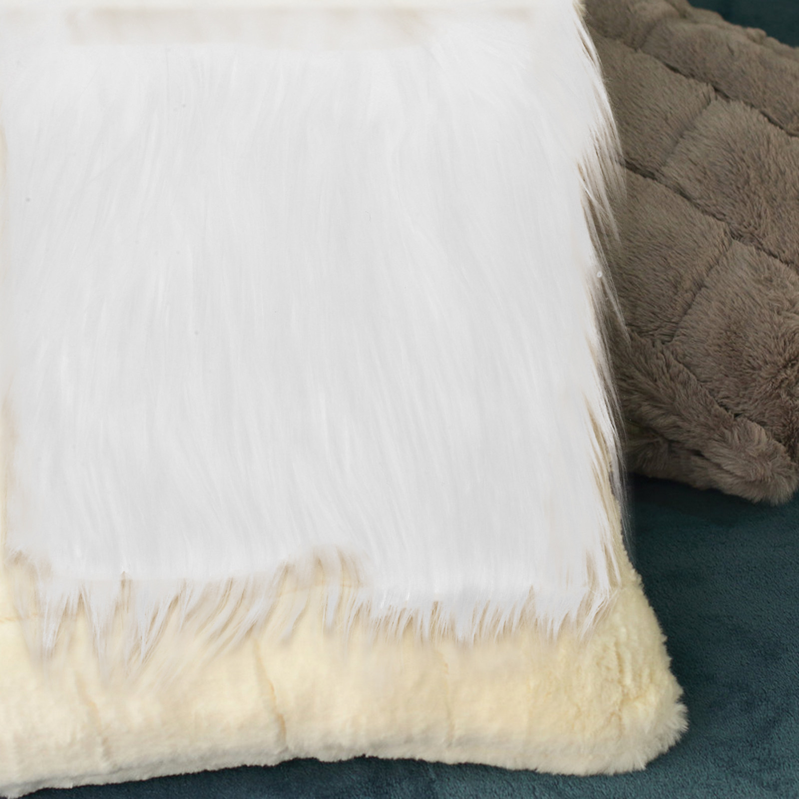 2Pcs Square Long Hair Faux Fab - Sewing And Textile recension och pris