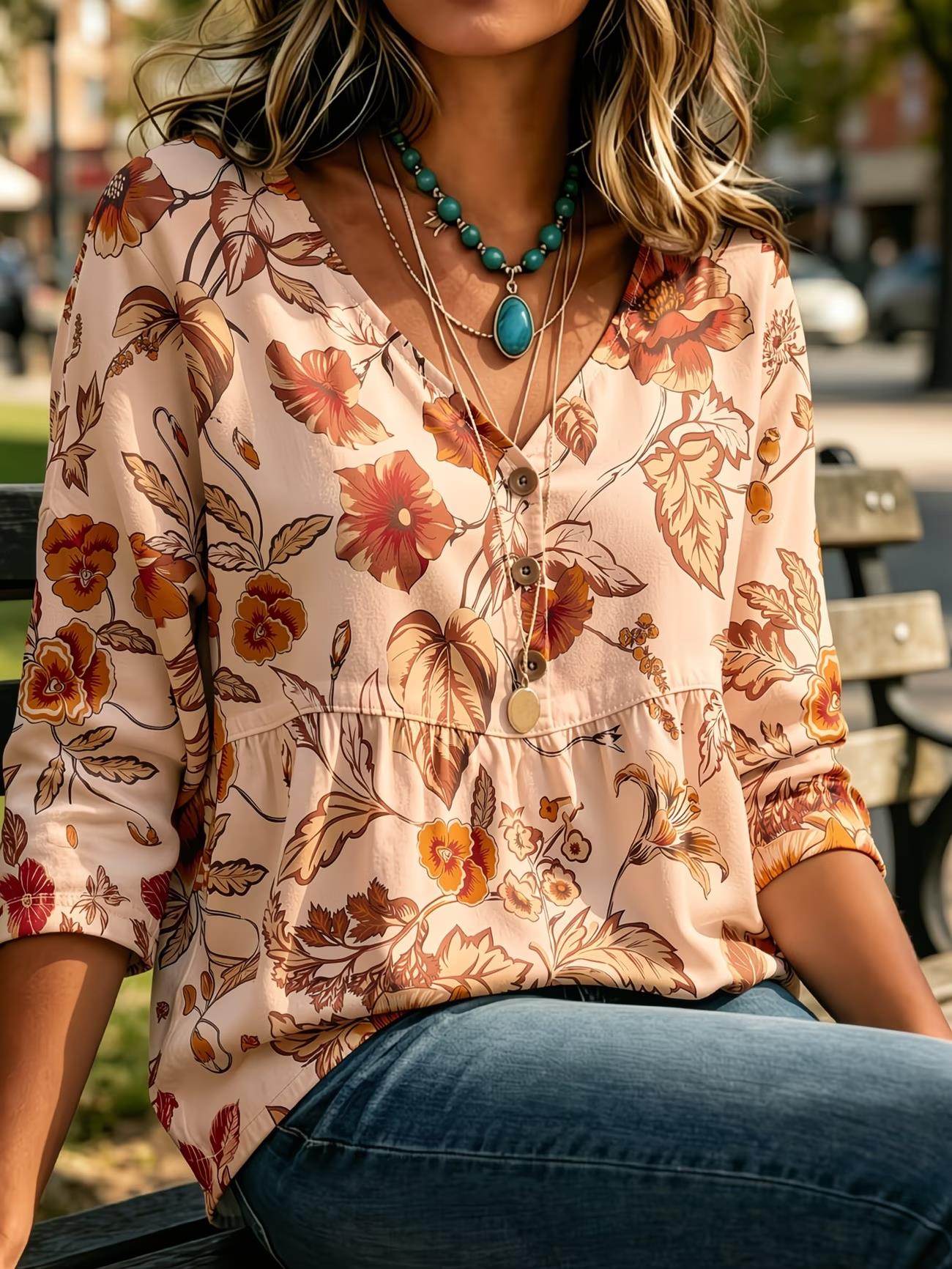 Women's Red Tiny Floral Paisle - Sewing V recension och pris