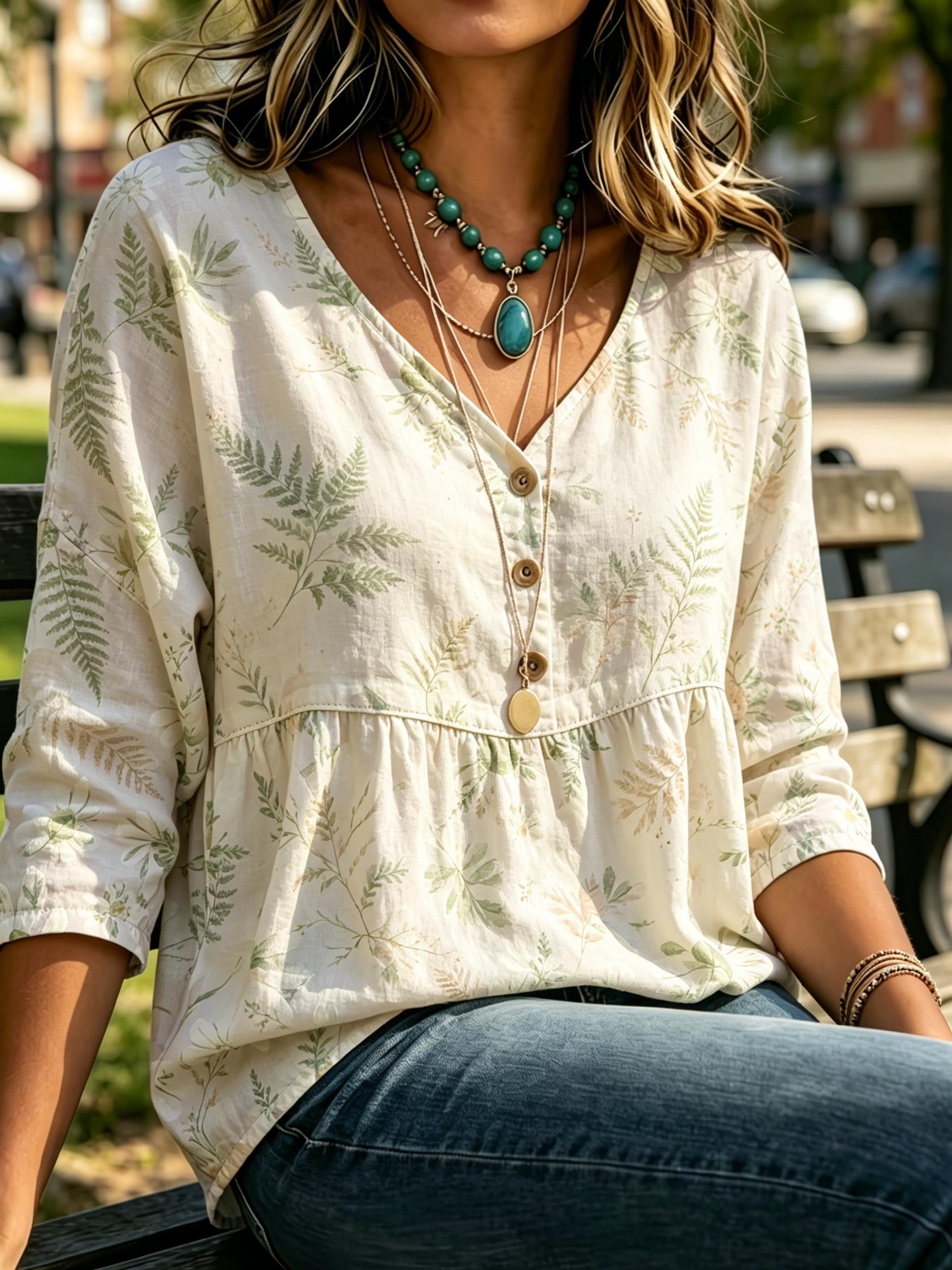 Women's Delicate Fern Leaf Bot - Sewing V recension och pris