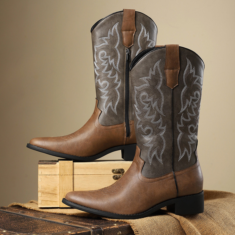 NEW Men High Boots Embroidery  - Sewing Embroidery Fabric recension och pris