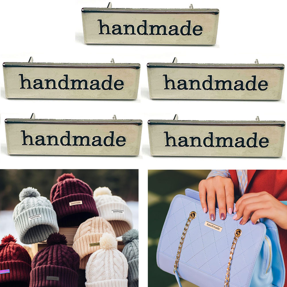 5Pcs Metal Handmade Tag Labels - Sewing Labels recension och pris